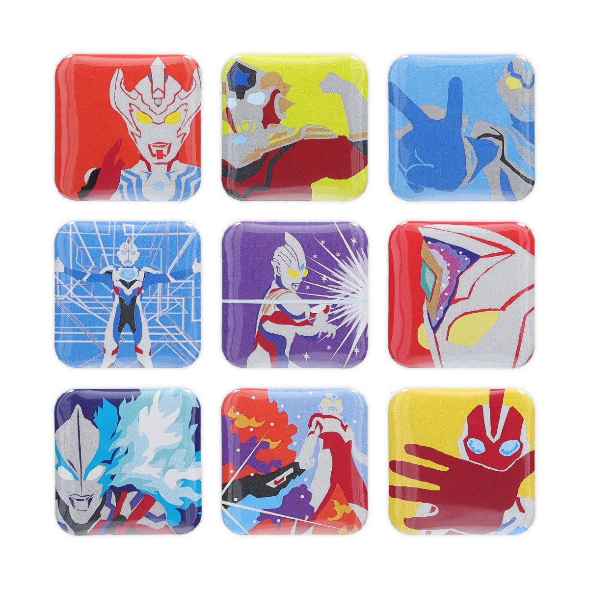 ウルトラマン　缶バッジ　まとめ売り スクエア缶バッジコレクション iconic art 全18種 コンプリートセット