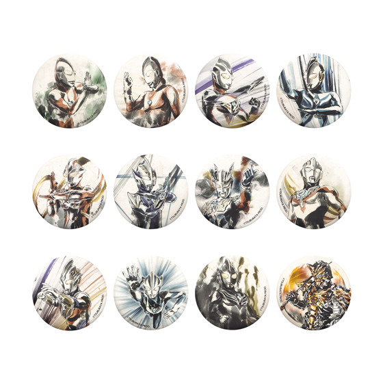 ウルトラマン マット缶バッジコレクション (水墨画風アート) 全12種
