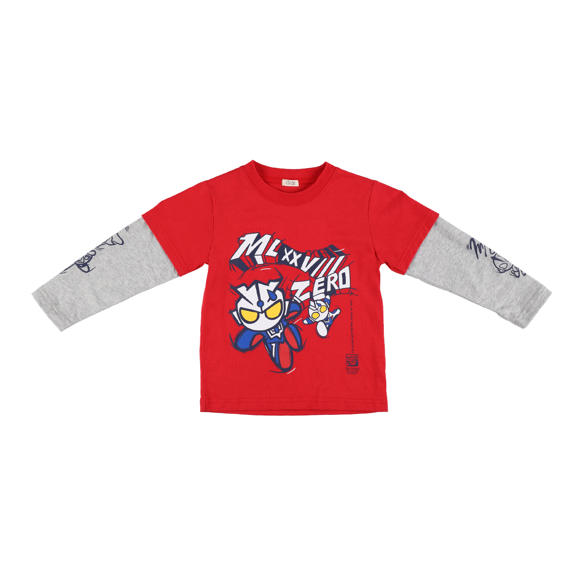M78ウルトラマン レイヤード 長袖Tシャツ なかま レッド 48460 